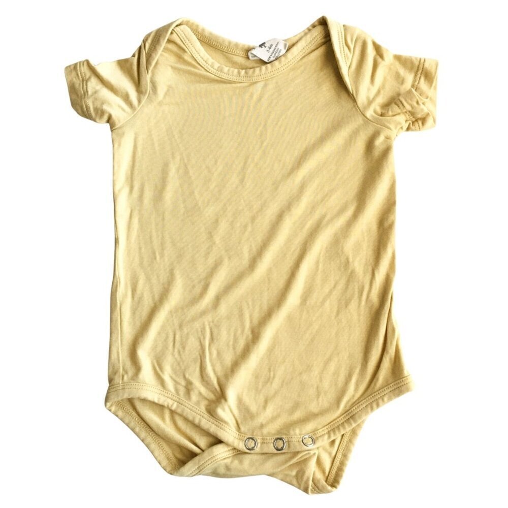 Kate Quinn Yellow Bamboo‎ Stretchy Onesie Bodysuit - Size 3-6 Months